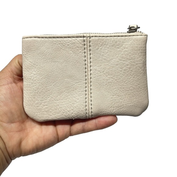 Faux‎ Leather Chic Beige Wristlet Coin Bag Wallet - Picture 2 of 6
